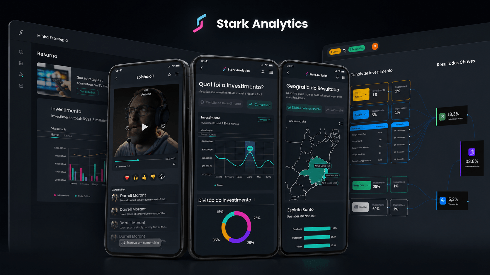 Telas do projeto Stark Analytics